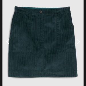 NWOT Tall Gap Corduroy Mini Skirt Teal-Green